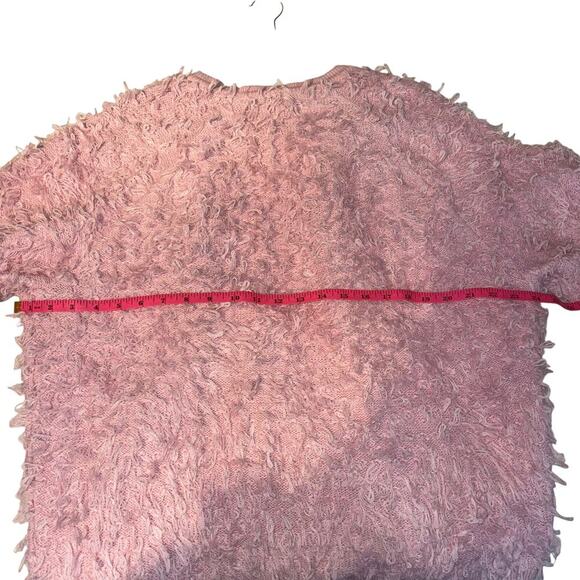 Oliver Bonas Touch Loop Pink Cardigan Valentines Day Teacher Cardigan Size 14 - Picture 12 of 14